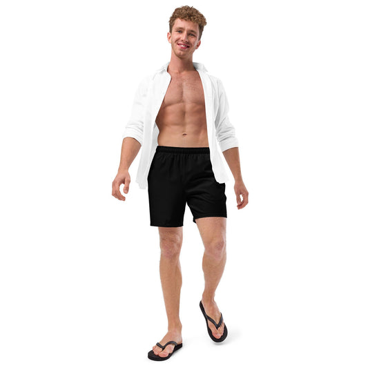 Classic black summer swim shorts for men, swim trunks for teenagers, boyfriend swimshort, husband gift, mens summer swimwear collection 2023