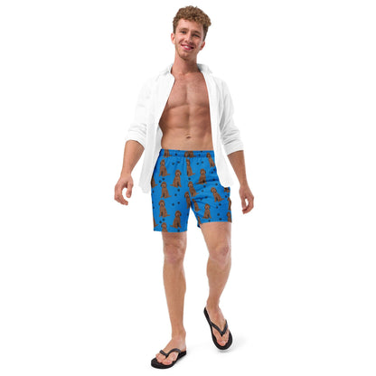 Goldendoodle summer swim shorts for men, blue swim trunks teenagers, boyfriend swimshort, husband gift, mens summer swimwear collection 2023