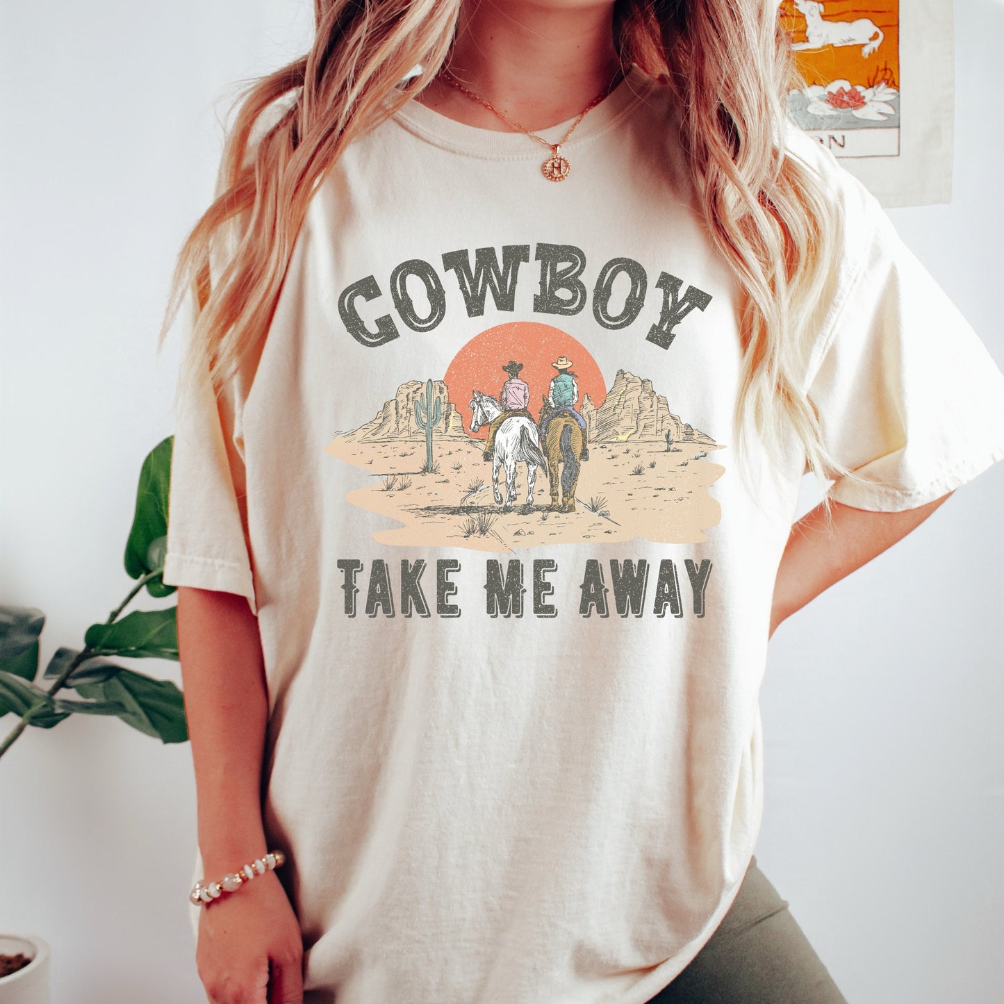Cowboy take me away tee, cowgirls tee, comfort colors vintage inspired tshirt, comfort colors shirt, Nashville tee, tennessee tee, texas tee