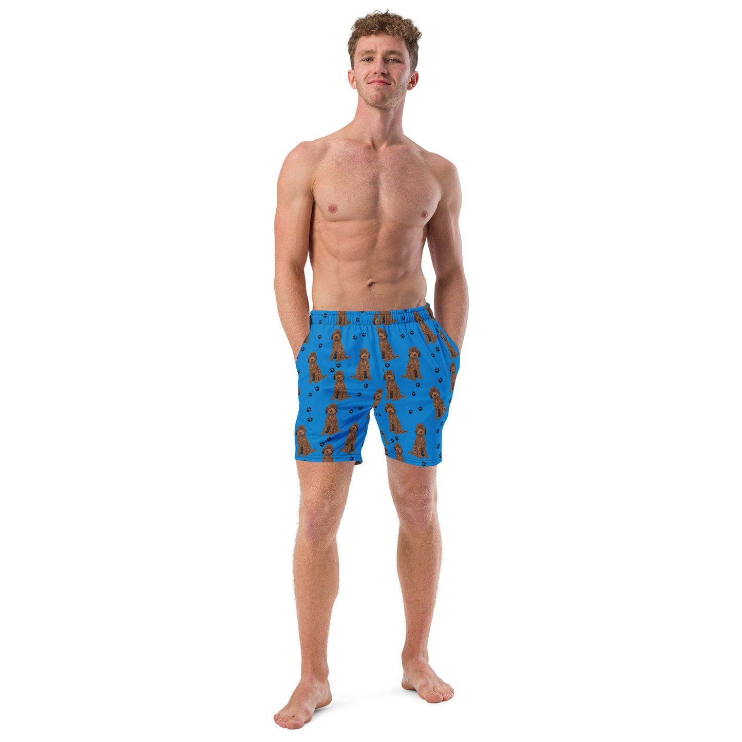 Goldendoodle summer swim shorts for men, swim trunks for teenagers, boyfriend swimshort, husband gift, mens summer swimwear collection 2023