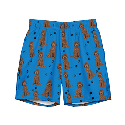 Goldendoodle summer swim shorts for men, blue swim trunks teenagers, boyfriend swimshort, husband gift, mens summer swimwear collection 2023