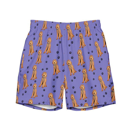 Lavender Goldendoodle summer swim shorts for men, lavender swim trunks teenager, boyfriend swimshort, husband gift, swimwear collection 2023