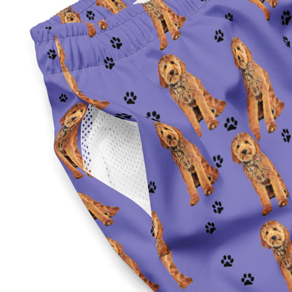 Lavender Goldendoodle summer swim shorts for men, lavender swim trunks teenager, boyfriend swimshort, husband gift, swimwear collection 2023