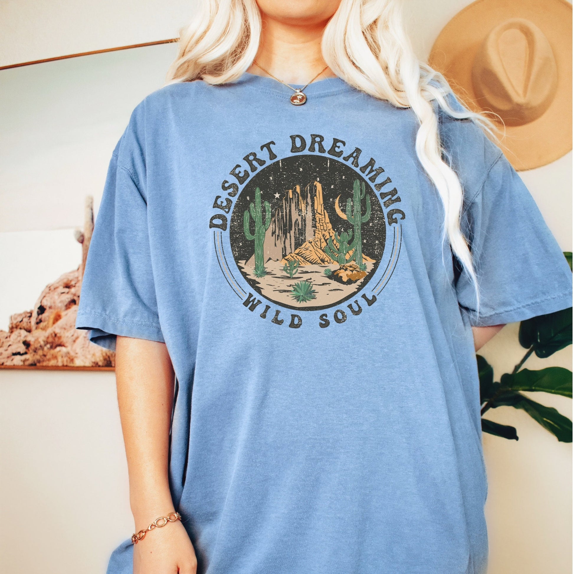 Desert dreaming t-shirt, Comfort colors t-shirt, wild soul shirt, Yellowstone tee, retro vintage camping shirt, oversized tee, retro desert