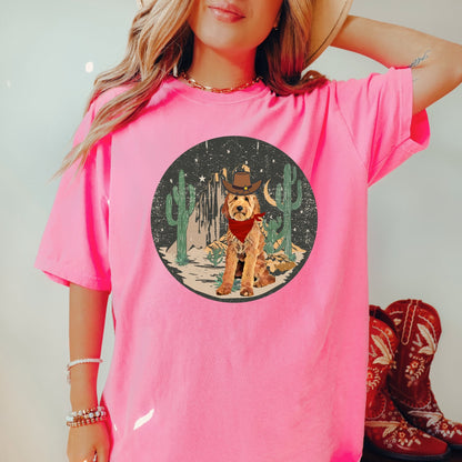 Western cowboy Goldendoodle t-shirt, comfort colors t-shirt, retro texas shirt, labradoodle tee, retro bernedoodle shirt, oversized tee