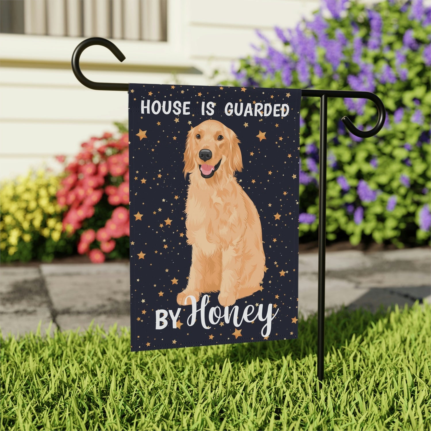 Golden retriever garden flag, retriever gifts, Golden retriever mom, birthday gift, life is golden, golden retriever dad, yard art, decor