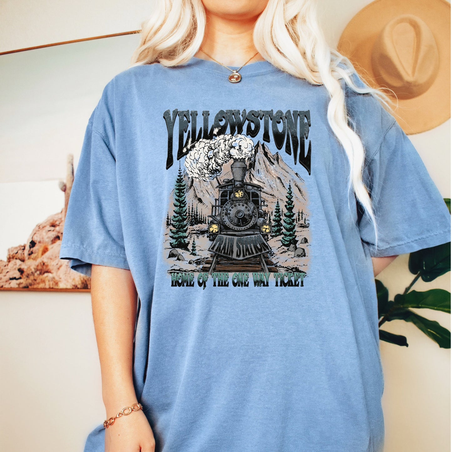 Yellowstone train station tee, one way ticket t-shirt, rodeo cowgirl t-shirt, cowgirls tee, comfort colors tshirt, yellowstone national park