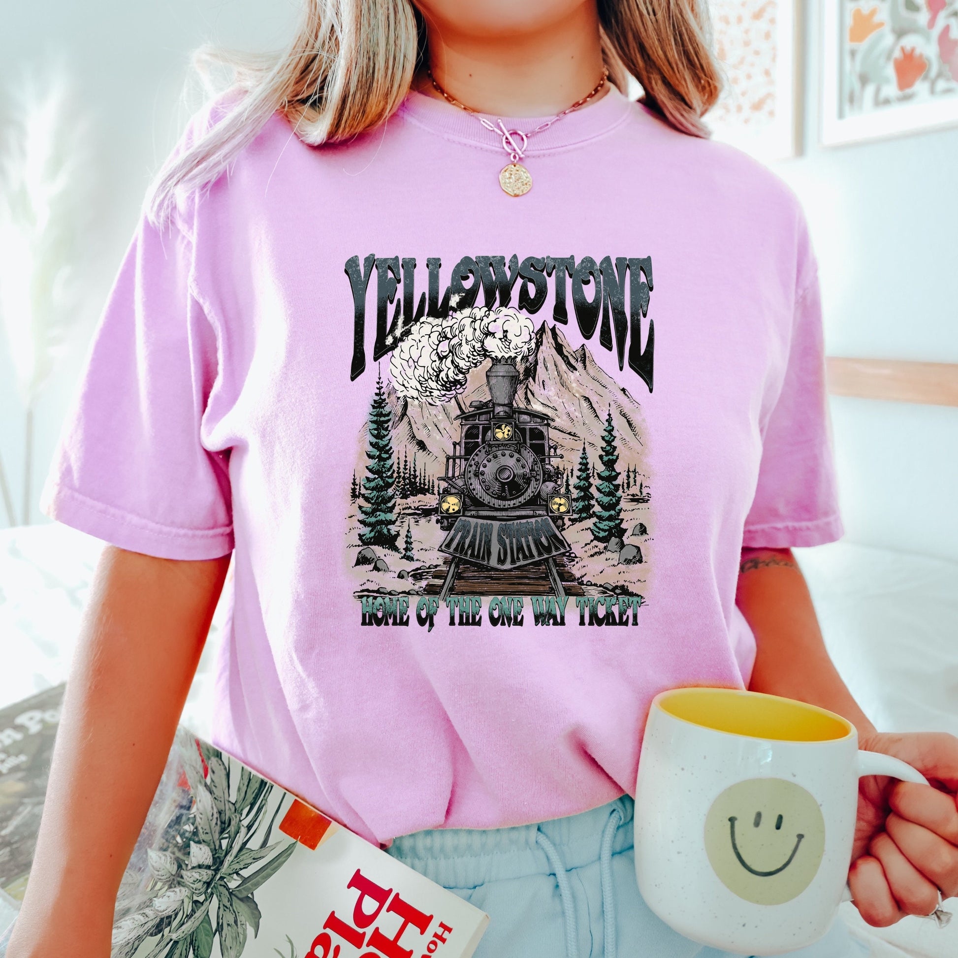 Yellowstone train station tee, one way ticket t-shirt, rodeo cowgirl t-shirt, cowgirls tee, comfort colors tshirt, yellowstone national park