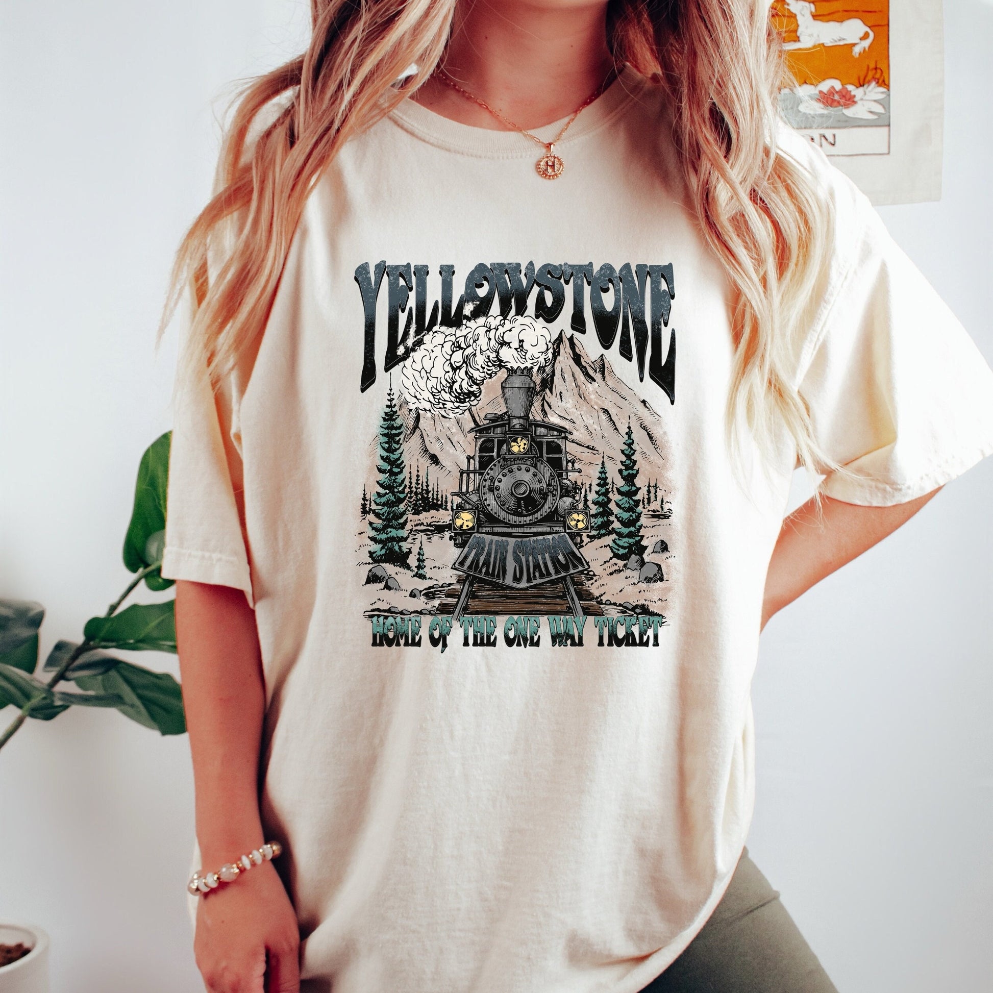 Yellowstone train station tee, one way ticket t-shirt, rodeo cowgirl t-shirt, cowgirls tee, comfort colors tshirt, yellowstone national park