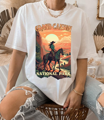 Grand canyon shirt, cowgirl tee, horse riding shirt, cowgirl gifts, sister birthday gift, rim to rim grand canyon, national park t-shirt,
