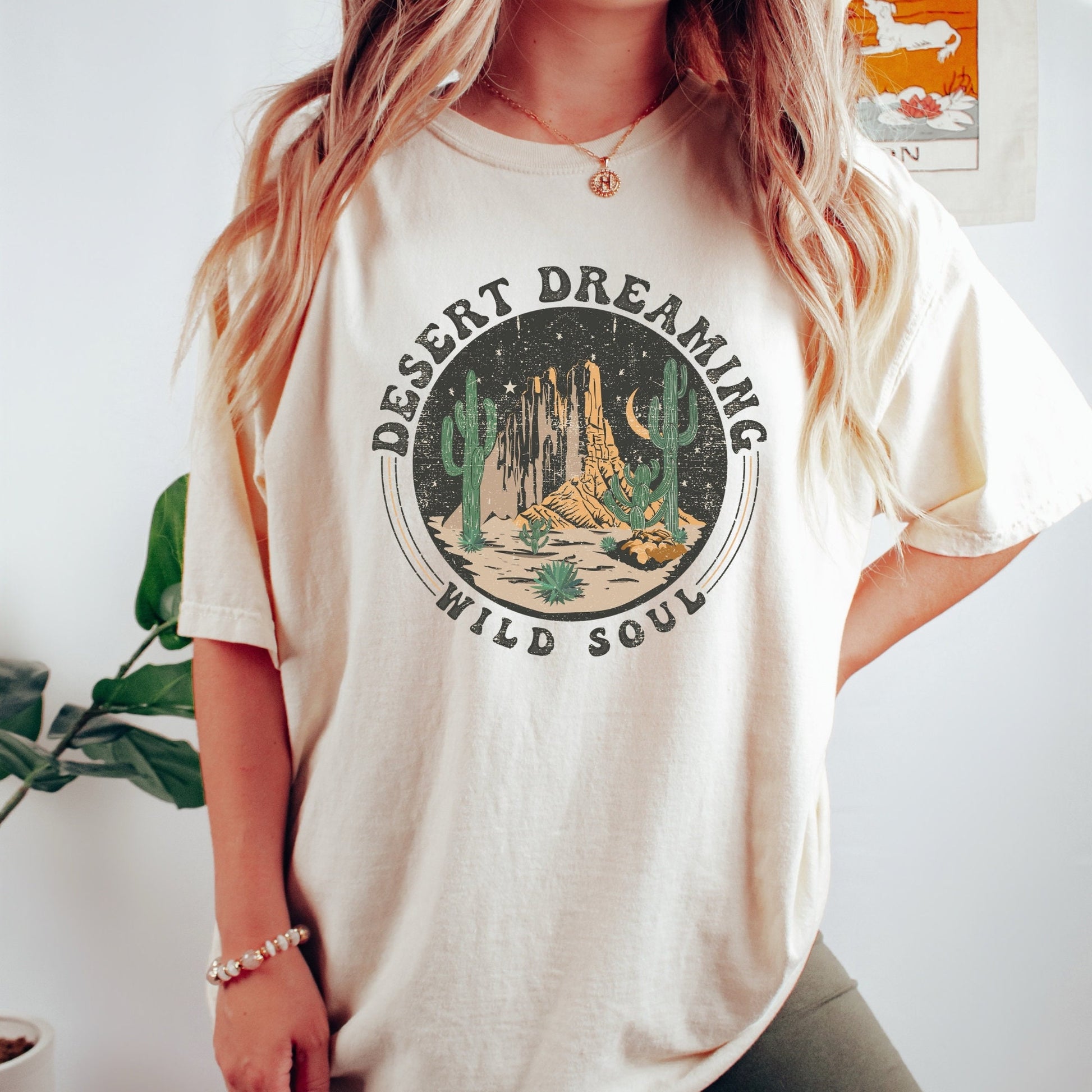 Desert dreaming t-shirt, Comfort colors t-shirt, wild soul shirt, Yellowstone tee, retro vintage camping shirt, oversized tee, retro desert