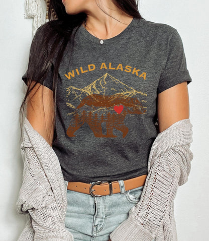Wild Alaska t-shirt, Alaska gifts, cruising alaska tee, denali national park, alaska bear t-shirt, alaska cruising gifts, bear lovers