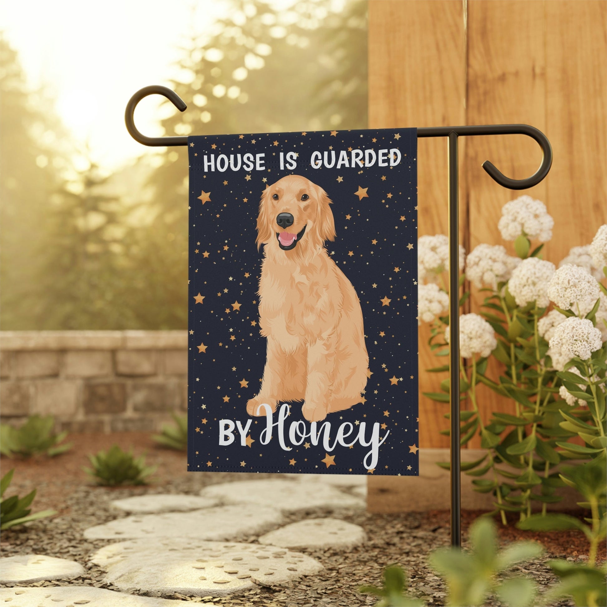 Golden retriever garden flag, retriever gifts, Golden retriever mom, birthday gift, life is golden, golden retriever dad, yard art, decor