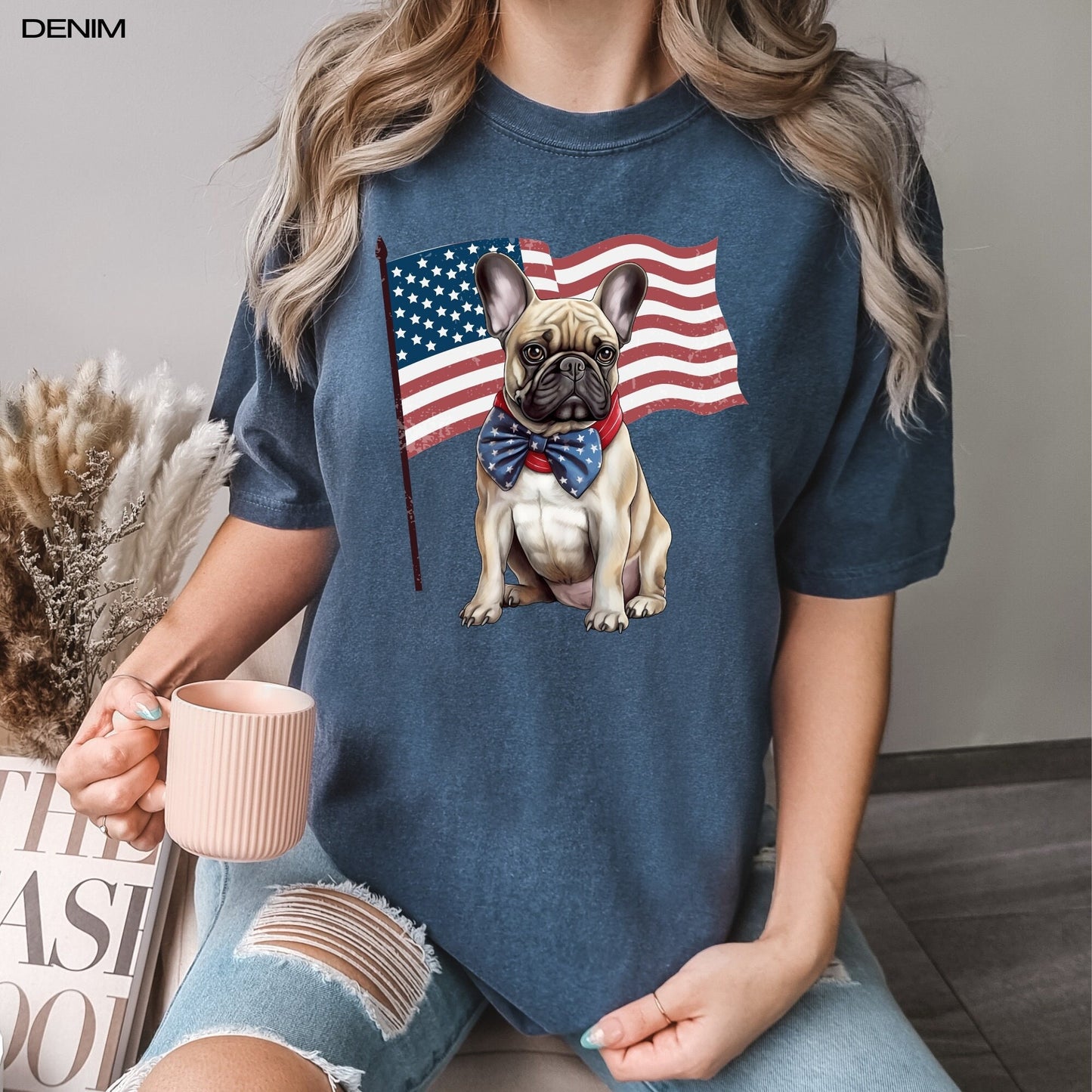 4th of july french bulldog shirt, french bulldog tee, french bulldog mom gift, Retro 4th of July Shirt, Red White and Blue, America shirt