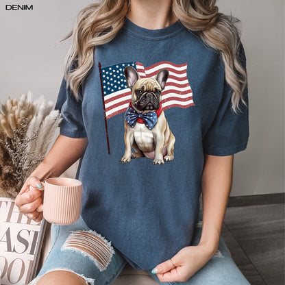 4th of july french bulldog shirt, french bulldog tee, french bulldog mom gift, Retro 4th of July Shirt, Red White and Blue, America shirt