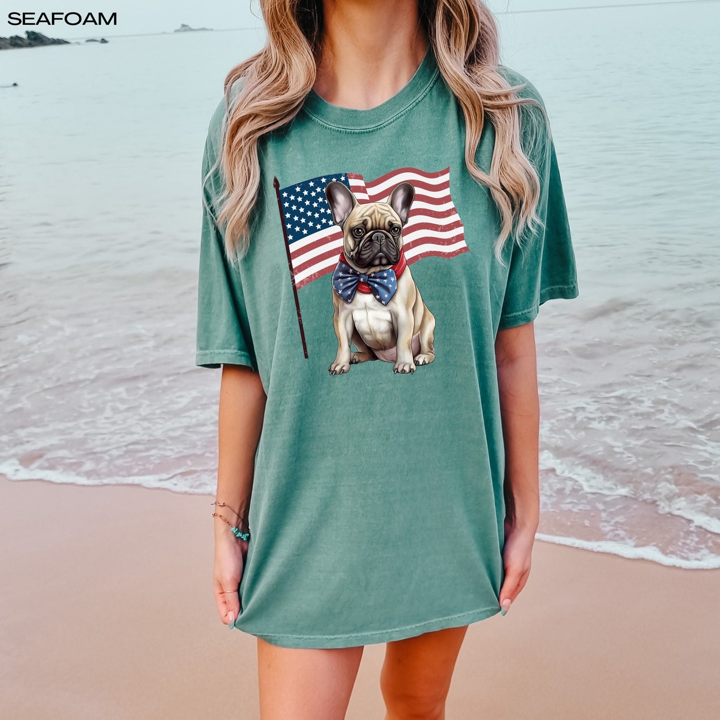 4th of july french bulldog shirt, french bulldog tee, french bulldog mom gift, Retro 4th of July Shirt, Red White and Blue, America shirt