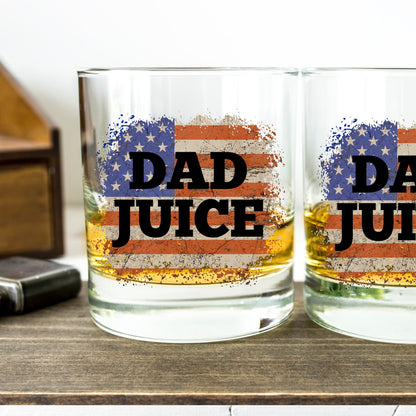 4th of july dad juice whiskey glass, funny husband birthday gift, fathers day gift, groomsmen gifts, Daddys whiskey, gift from daughter