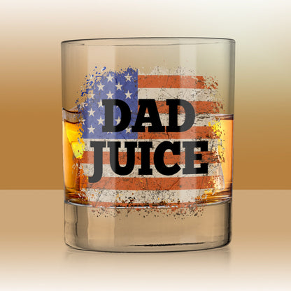 4th of july dad juice whiskey glass, funny husband birthday gift, fathers day gift, groomsmen gifts, Daddys whiskey, gift from daughter