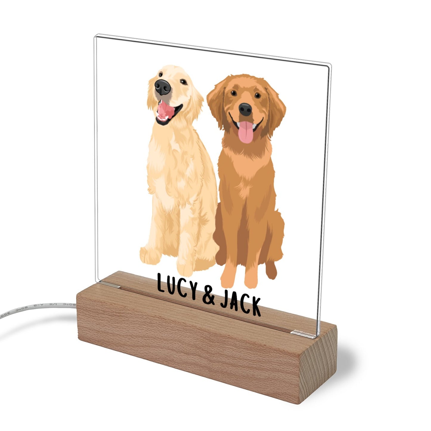Golden retriever sign led, led base, golden retriever gifts, retriever mom, retriever dad, Christmas retriever gift, dog owner bedroom decor