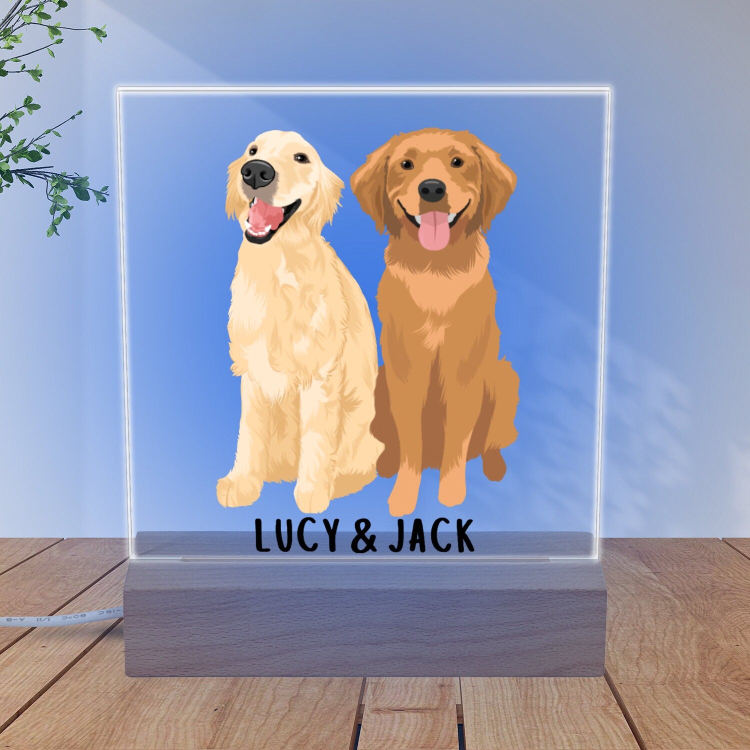 Golden retriever sign led, led base, golden retriever gifts, retriever mom, retriever dad, Christmas retriever gift, dog owner bedroom decor