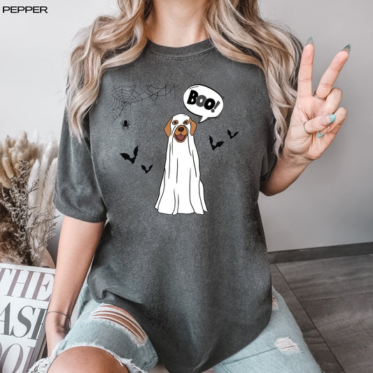 Halloween golden retriever shirt, comfort colors t-shirt, golden retriever gift, labrador halloween shirt, ghost labrador sweater, lab mom