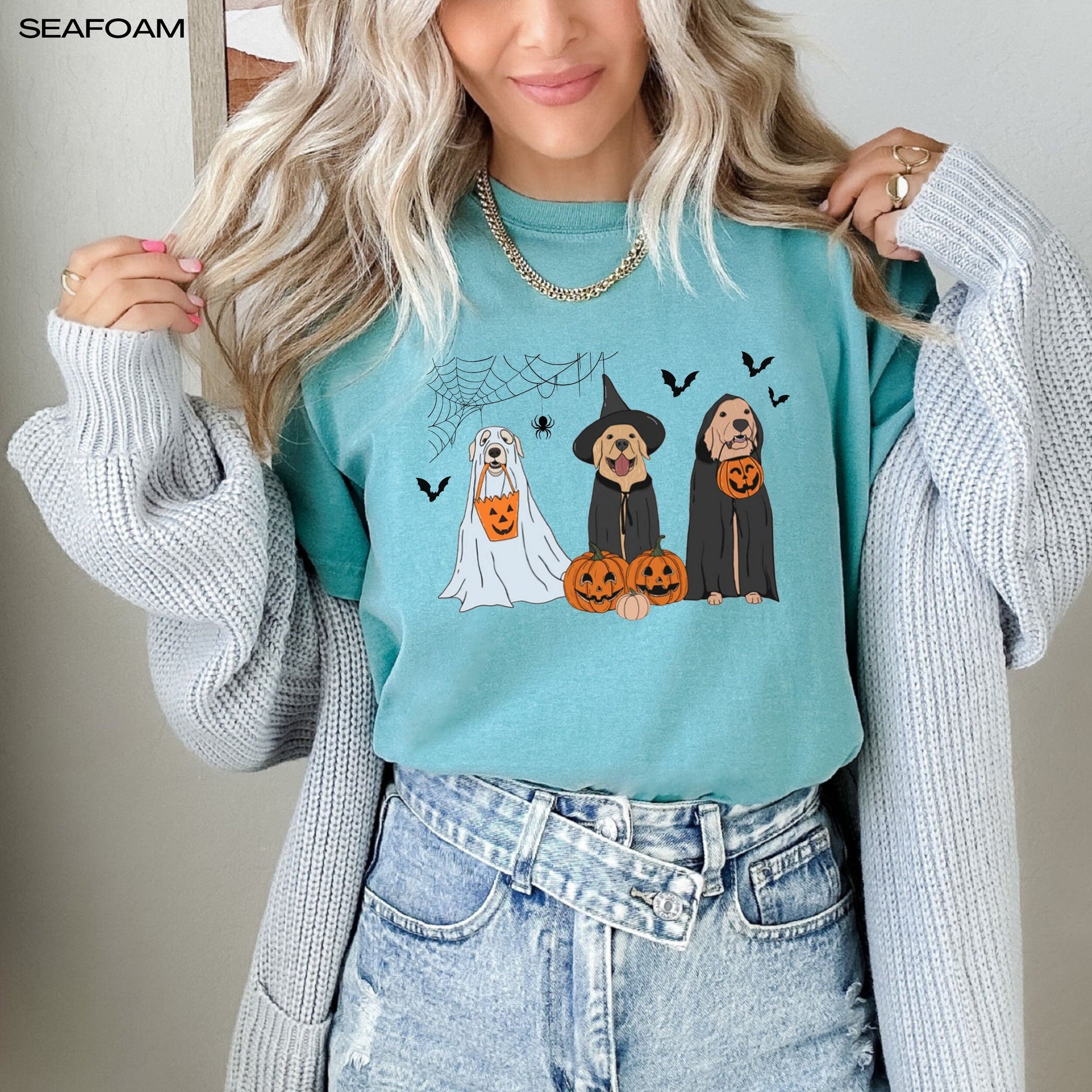 Ghost retriever shirt, comfort colors t-shirt, golden retriever gifts, halloween golden retriever, labrador ghost sweater, retro halloweeen
