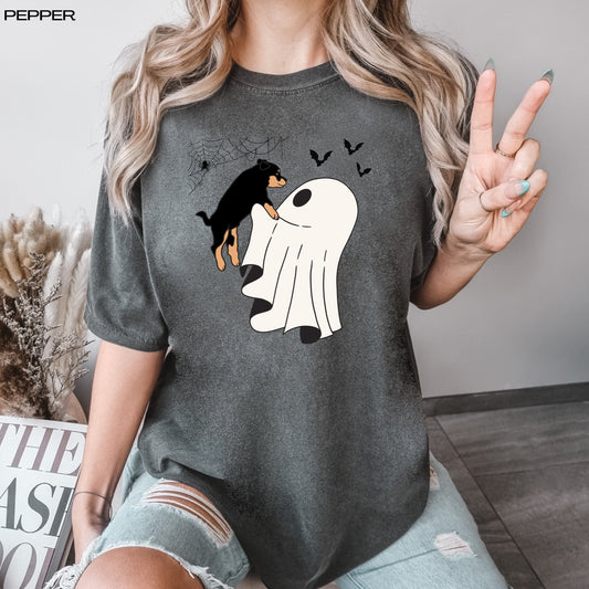 Ghost Rottweiler shirt, comfort colors t-shirt, Halloween rottweiler gift, rottie mom birthday gift, rottweiler puppy dad christmas gift