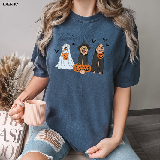 Ghost retriever shirt, comfort colors t-shirt, golden retriever gifts, halloween golden retriever, labrador ghost sweater, retro halloweeen