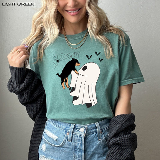 Ghost Rottweiler shirt, comfort colors t-shirt, Halloween rottweiler gift, rottie mom birthday gift, rottweiler puppy dad christmas gift