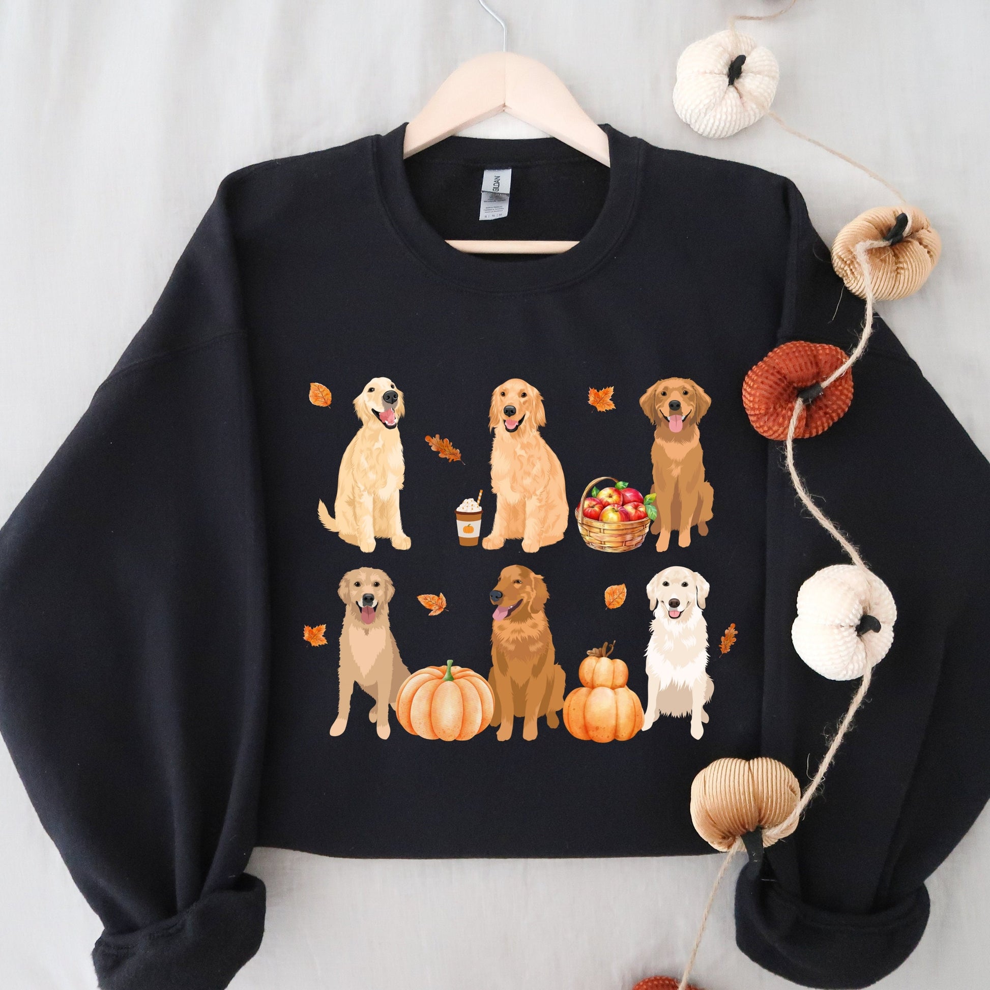 Fall Golden retriever sweatshirt, autumn retriever gifts, golden retriever dad, halloween pumpkin shirt, dog mom sweater, pumpkin crewneck