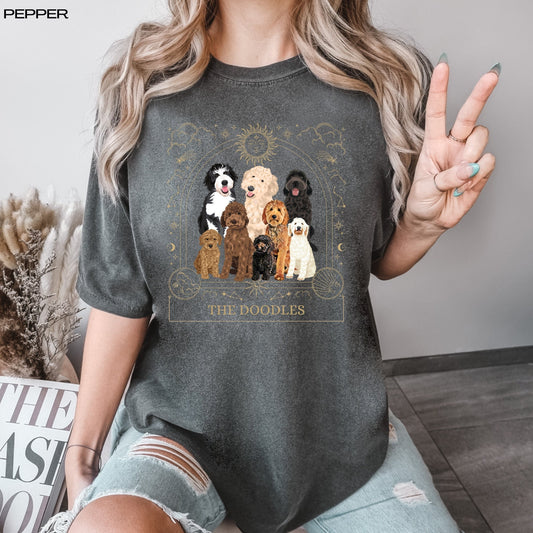 Tarot Golden doodle shirt, comfort colors t-shirt, goldendoodle gifts, celestial shirt, dog mom birthday gift, dog owner tee, christmas tee