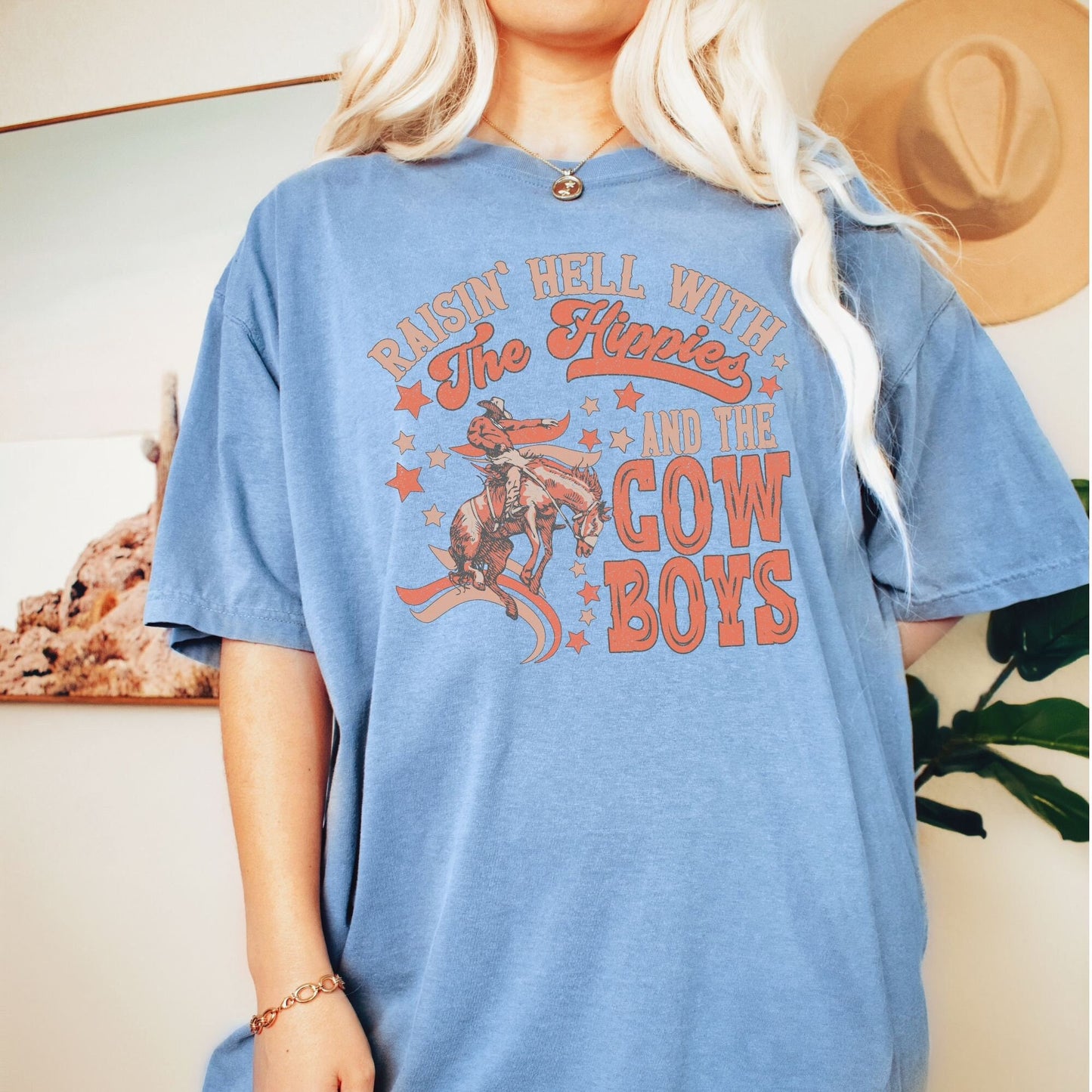 Raisin hell with the hippies tee, rodeo cowgirl t-shirt, cowgirls tee, comfort colors tshirt, comfort colors shirt, Nashville tee, tennessee