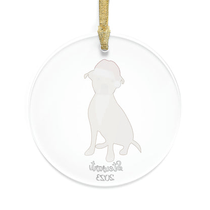 Christmas Pitbull ornament, pitbull gifts, pitbull mom gift, pitbull dad gift, pitty elf bauble, dogs first Christmas gift, dog owner gift