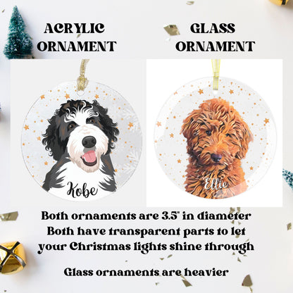 Personalized Christmas Goldendoodle ornament, doodle gifts, dog mom ornament, doodle dad, Labradoodle, dogs first Christmas tree ornament