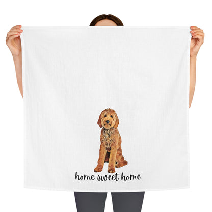 Goldendoodle flour sack kitchen tea towel, golden doodle tea towel, farmhouse hand towel, golden doodle dish towel, 100% cotton, doodle gift