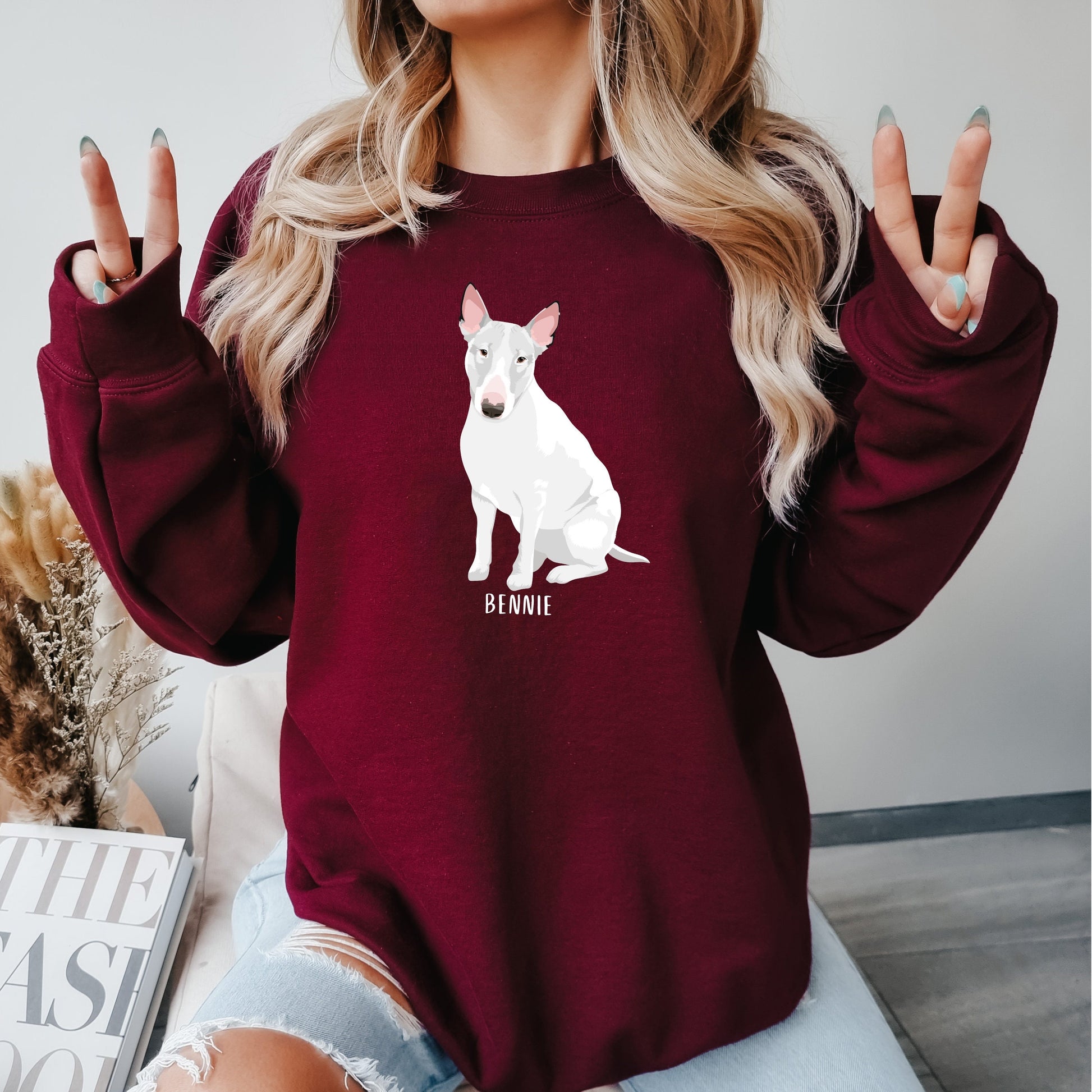 Name Bull terrier sweatshirt, bullterrier gifts, dog mom sweater, valentines day shirt, bull terrier dad shirt, bull terrier mom gift