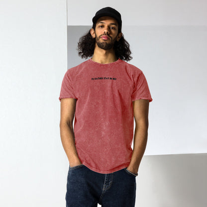 Embroidered I&#39;d rather stay in bed shirt