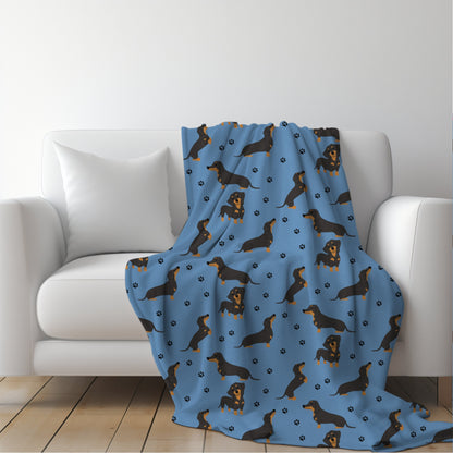 Paw Dachshund blanket, dachshund gifts, dog mom throw, wiener birthday gift, dog valentines day gift, sausage dog blanket, dog owner blanket