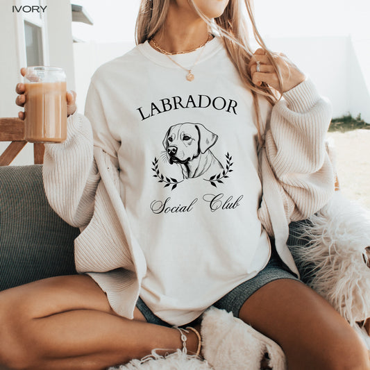Labrador social club t-shirt, comfort colors shirt, labrador gifts, dog mom tee, mothers day gift, girlfriend birthday gift, red fox lab tee