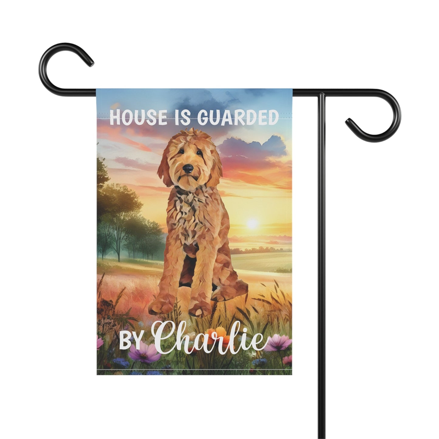 Personalized Goldendoodle garden flag, golden doodle house banner, golden doodle gifts, apricot doodle mom dad gift, Labradoodle garden flag