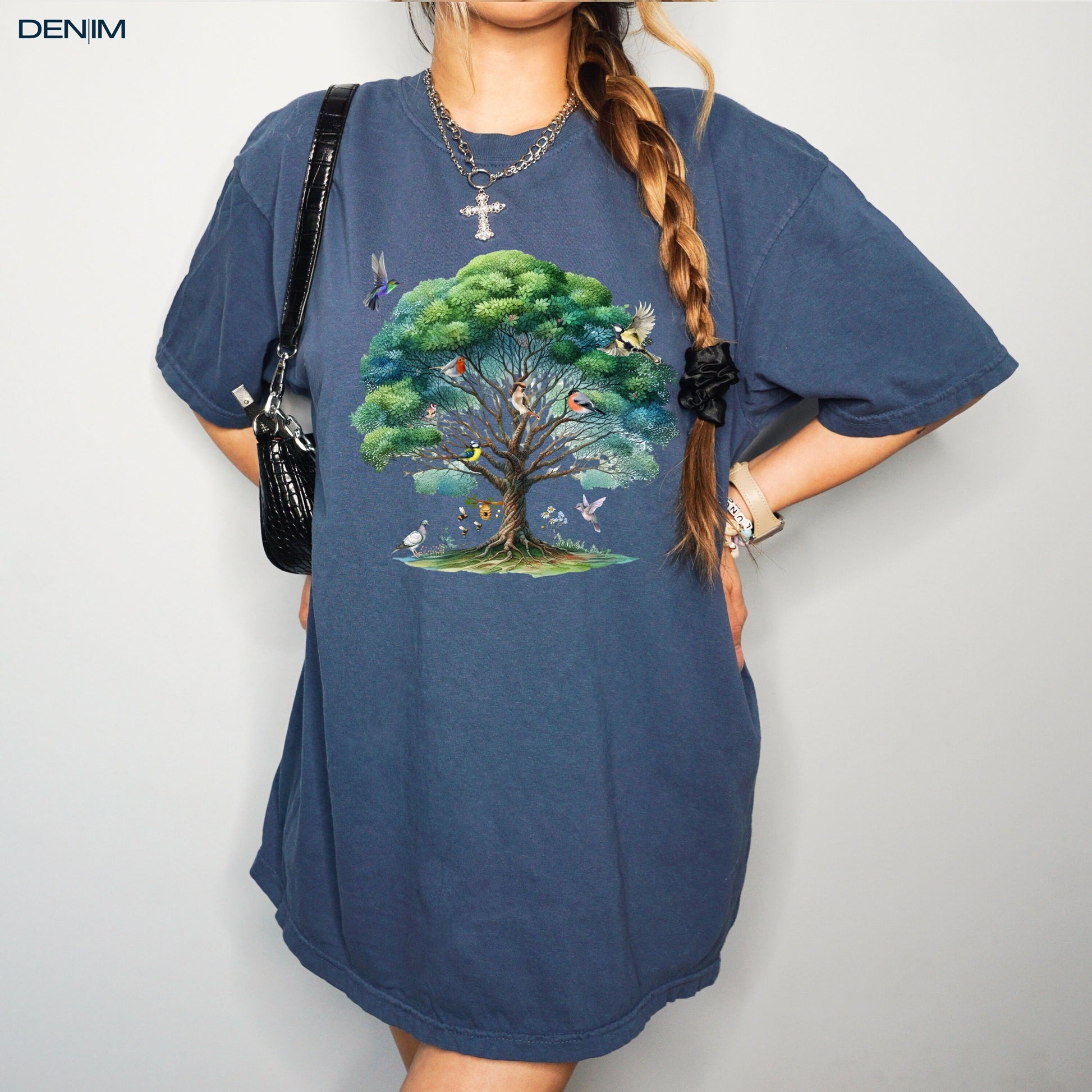 Cottagecore bird t-shirt, tree bird shirt, comfort colors shirt, nature lover, sparrow shirt, bird lover, birdwatcher gift, mothers day gift