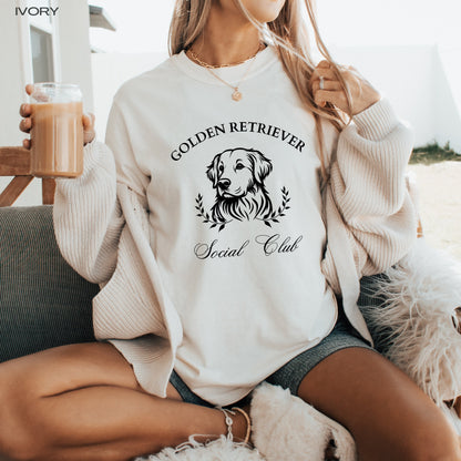 Golden Retriever social club t-shirt, comfort colors shirt, golden retriever gift, mothers day gift, best friend birthday gift, summer trend