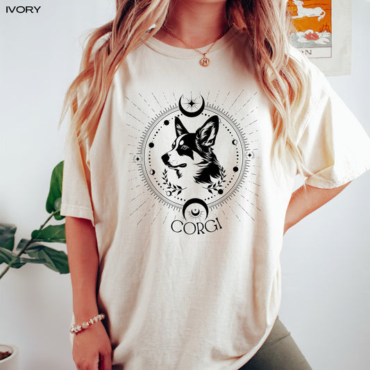 Tarot Corgi shirt, comfort colors t-shirt, corgi gifts, pembroke welsh corgi, dog mom gift, girlfriend birthday gift, mothers day gift