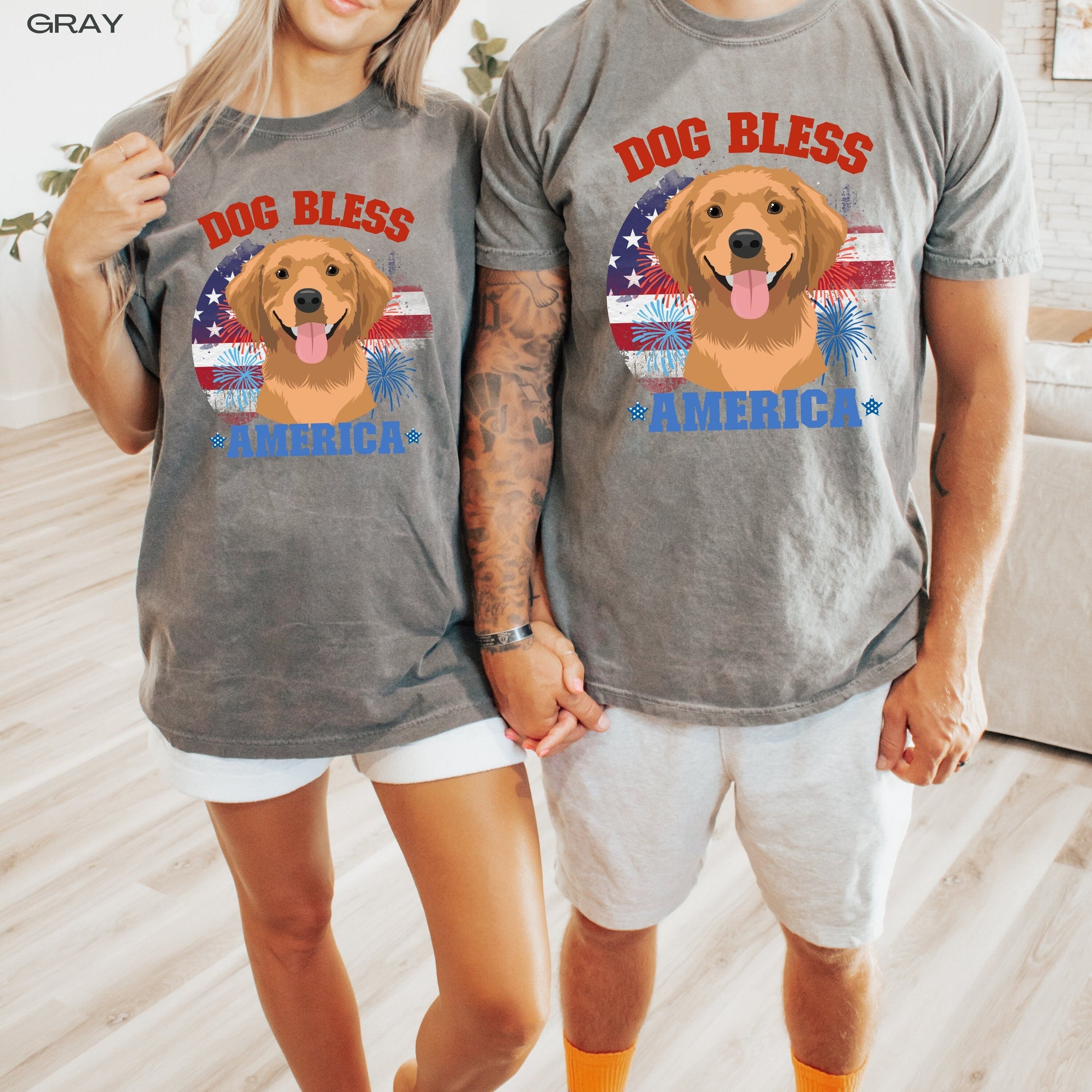 God Bless America Golden Doodle shirt, comfort colors shirt, america shirt, doodle gifts, 4th of july gift, red white and blue tee
