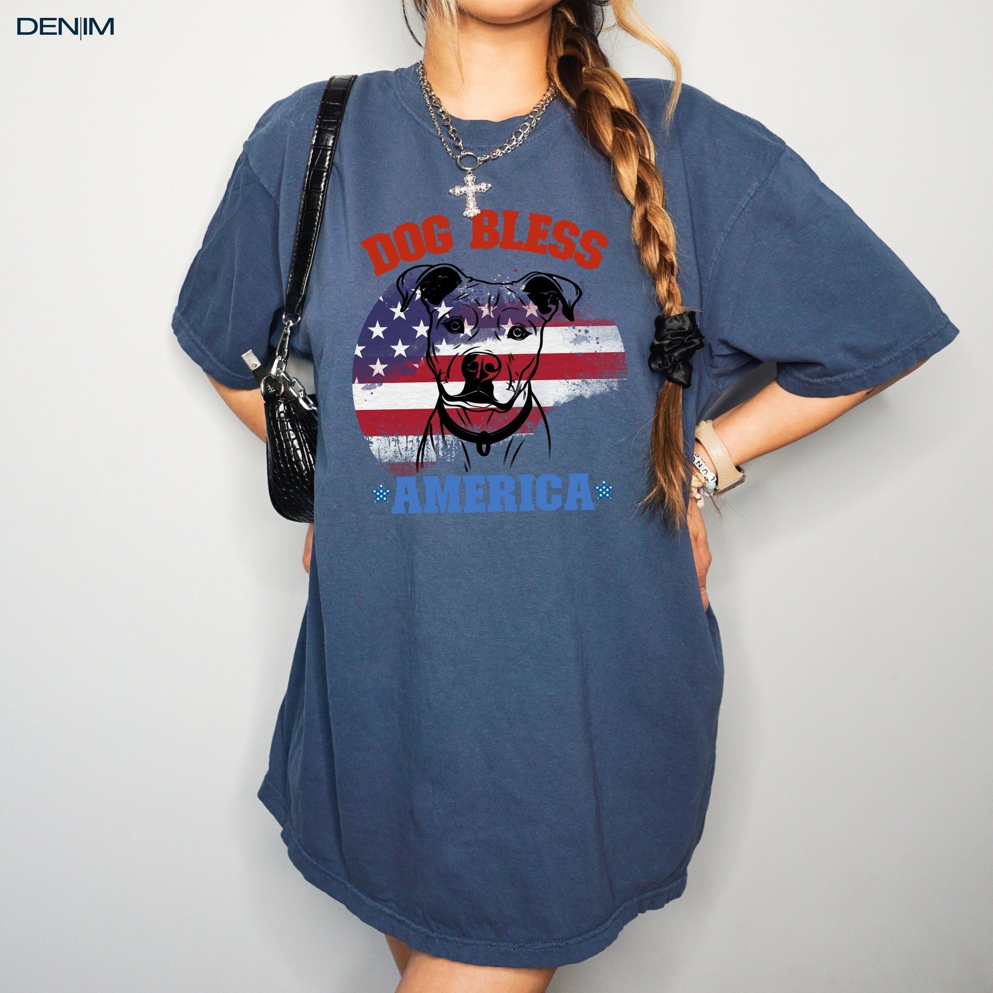 Dog Bless America Pitbull shirt, American shirt, 4th of July shirt, pitbull gifts, pitty mom shirt, sister birthday gift, mothers day gift
