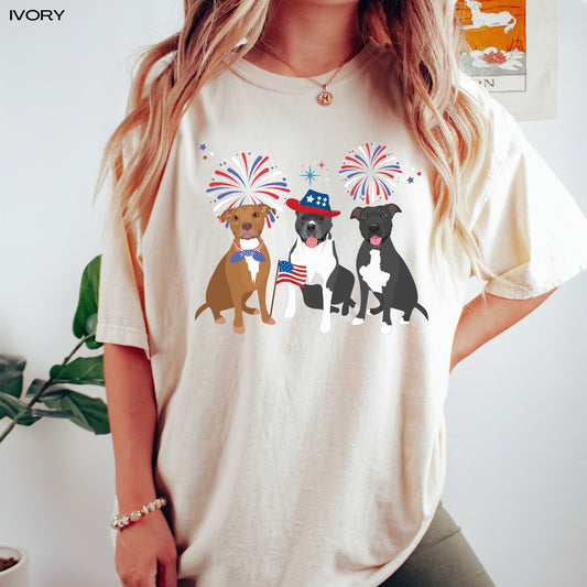 American Pitbull Shirt, 4th of july t-shirt, comfort colors tee, pitbull gifts, pitbull mom birthday gift, mothers day gift, fathers day tee