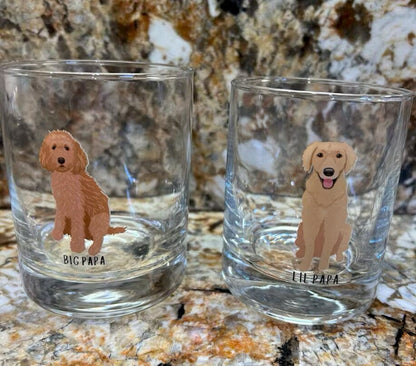 Personalized Golden retriever dad gift, whiskey glass, bachelor gift, dog dad gift, golden retriever gift, golden mom gift, dog husband gift