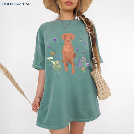 Cottagecore Vizsla shirt, comfort colors t-shirt, hungarian pointer, vizsla gifts, vizsla mom birthday gift, vizla mothers day gift