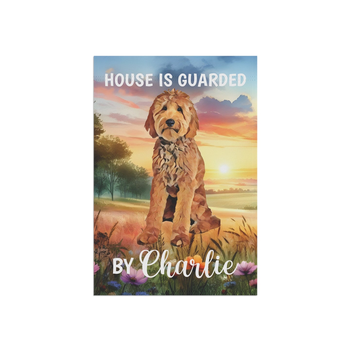 Personalized Goldendoodle garden flag, golden doodle house banner, golden doodle gifts, apricot doodle mom dad gift, Labradoodle garden flag