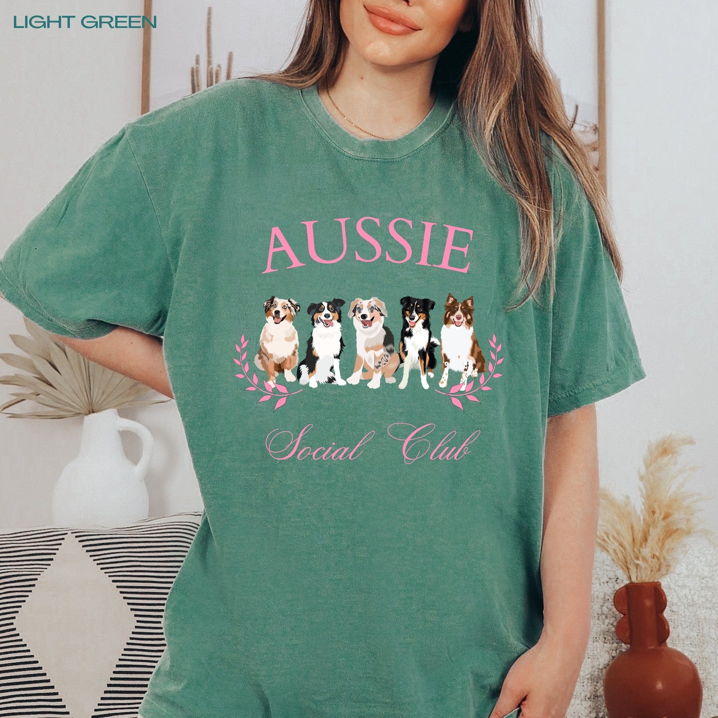 Aussie Social Club T-shirt, comfort colors shirt, australian shepherd mom birthday gift, dog mothers day gift, ausshole tee, tricolor aussie